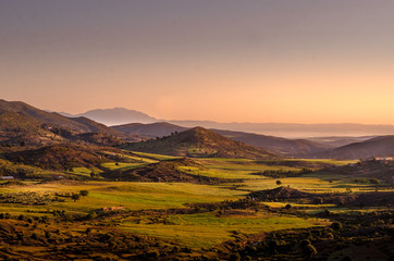 sunset in the mountains