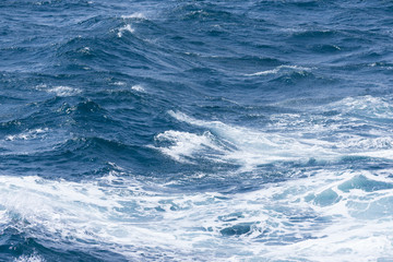 Waves of stormy cold sea on the south of Iceland