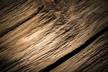 Surface of old textured wooden board for background. Toned
