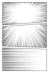 Set of radial manga speed lines