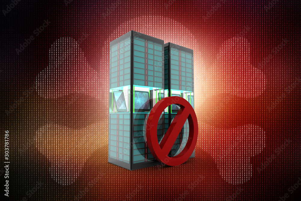 Poster 3d rendering database storage data base stop sign