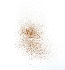 Naklejka na ściany i meble Spice cinnamon powder isolated on a white background. Cinnamon powder spilled on a white surface.