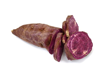 Obraz premium Sweet potatoes isolated on white background. Ipomoea batatas. Batata potato.