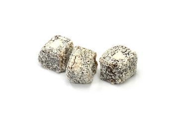 Turkish delight isolated on white.Ratluk.