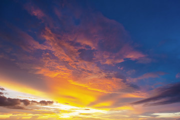 Beautiful sky  quiet sunset on background - 303787788