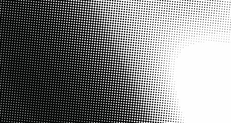 Halftone wave background. Curved gradient texture or pattern. Vertical gradient dots. Pop art texture. Vector illustration.