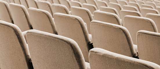 Fototapeta premium Empty rows of theater or movie seats.