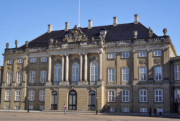 Fototapeta na wymiar Amalienborg Palace exterior. Copenhagen, Denmark.