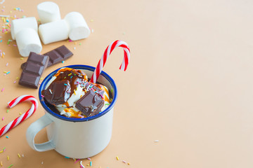 Chocolate drink with marshmallow