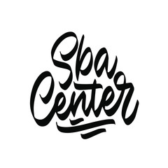 Hand drawn lettering logo. The inscription: Spa center. Perfect design for greeting cards, posters, T-shirts, banners, print invitations.