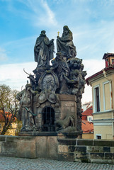 Fototapeta na wymiar Sculpture on the Charles Bridge, Prague Czech