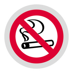 No smoking forbidden sign, modern round sticker, vector illustration for your design