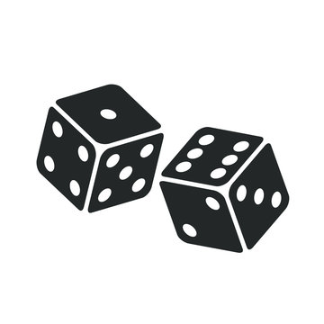 Dice of dark color on a white background in vector EPS8
