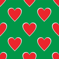 seamless pattern with red heart icon vector.