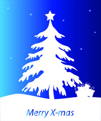  Christmas tree on blue background