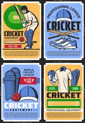 Cricket sport equipment and league championship