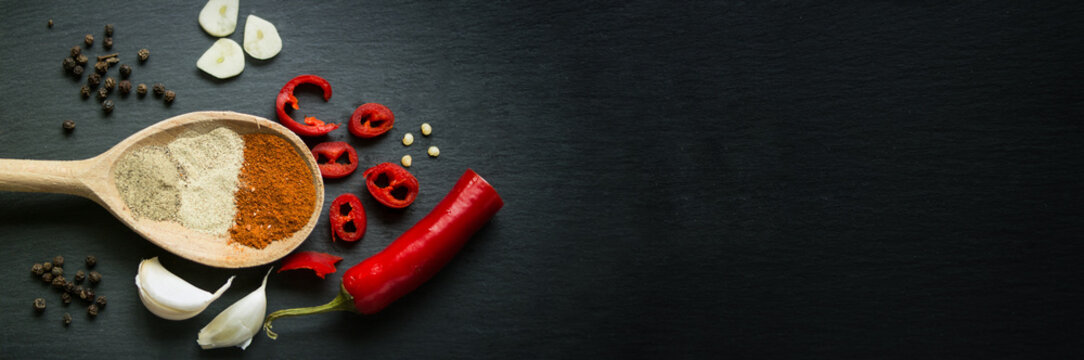 Cooking ingredients laid on the table	