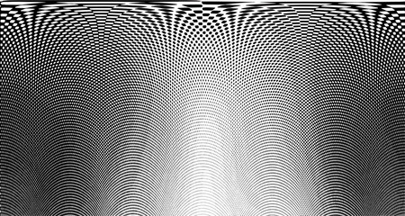 Halftone wave background. Curved gradient texture or pattern. Vertical gradient dots. Pop art texture. Vector illustration.