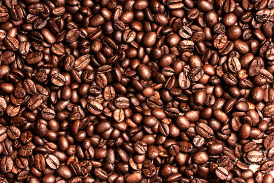 Roasted coffee beans background