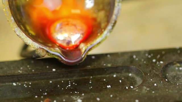 silver melting the hot stove in silver factory hot jewel master in workshop. melt scrap rings