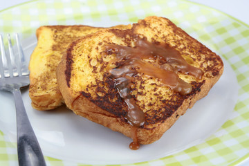 slice of french toast on a plate	