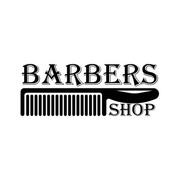 Vintage Barbershop logo template, retro style, with bearded man and barber tools