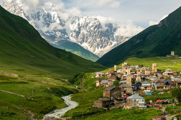 Fototapeta na wymiar Ushguli village, UNESCO world heritage site,Upper Svaneti, Georgia