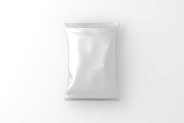 Potato Chips Foil Pack Packaging Design White Blank Mockup
