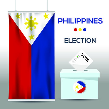 Philippines election background vector work ,Flat design, Vector illustration.