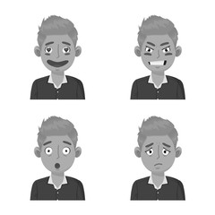 Fototapeta premium Vector design of face and boy sign. Collection of face and expression stock symbol for web.