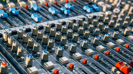Fototapeta premium Professional sound mixing panel