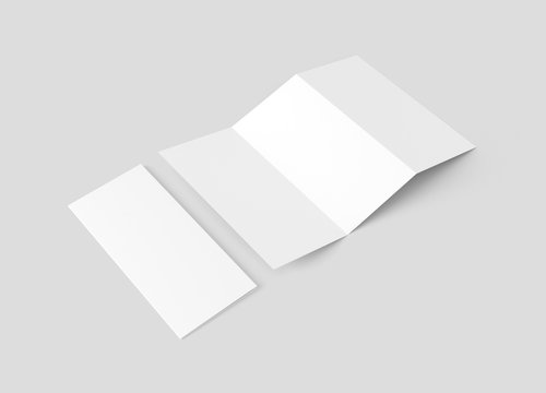 A4 A5 Trifold Z Fold Brochure White Blank Mockup