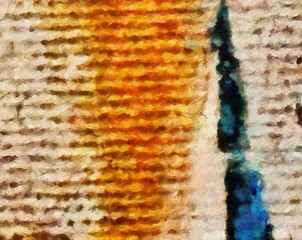 Original abstract painting at canvas. Mixed media pattern. Hand drawn art background.