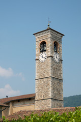 Fototapeta na wymiar Bell Tower of Caslano village, Switzerland