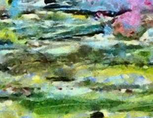 Fototapeta na wymiar Original abstract painting at canvas. Mixed media pattern. Hand drawn art background.