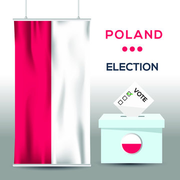Poland election background vector work ,Flat design, Vector illustration.