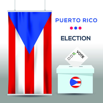 Puerto Rico election background vector work ,Flat design, Vector illustration.
