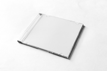 CD DVD Case Disk Label Presentation White Blank Mockup
