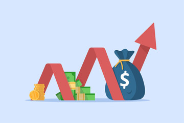 Income growth Investment,Financial performance, statistic report, boost business productivity
