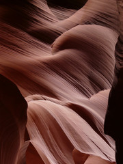 Abstract forms of red rock in Antelope Canyon