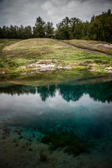 Fototapeta na wymiar lake with blue water, natural water source