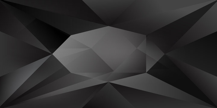 Abstract crystal background with refracting light and highlights in gray and black colors