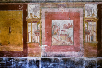 Pompeii, Ancient fresco in a house