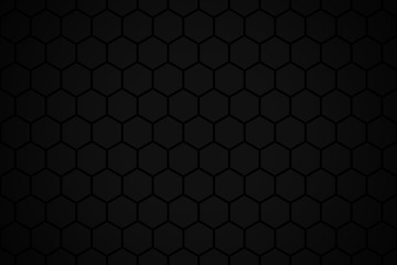 Honeycomb Grid tile random background or Hexagonal cell texture. in color black or dark or gray or grey with difference border space. And vignette dark border shadow.