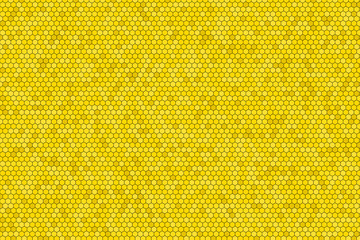 Honeycomb or beehive grid cell random  color of gold or yellow color tone for background or Hexagonal cell texture. With 4k resolution.