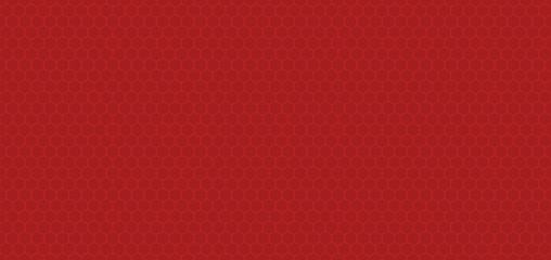 Small red color Honeycomb Grid tile seamless background or Hexagonal cell texture.