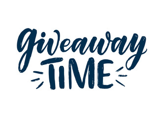 Vintage card with giveaway lettering. Calligraphy text. Decoration template. Vector illustration for holiday design.