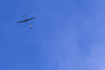 Glider plane take off - towed takeoff by winch