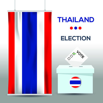 Thailand election background vector work ,Flat design, Vector illustration.