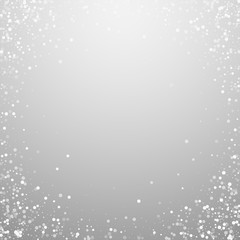 Random white dots Christmas background. Subtle fly